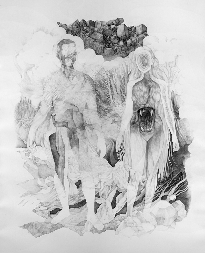 big pencil drawing, surreal anatomy, innerspace