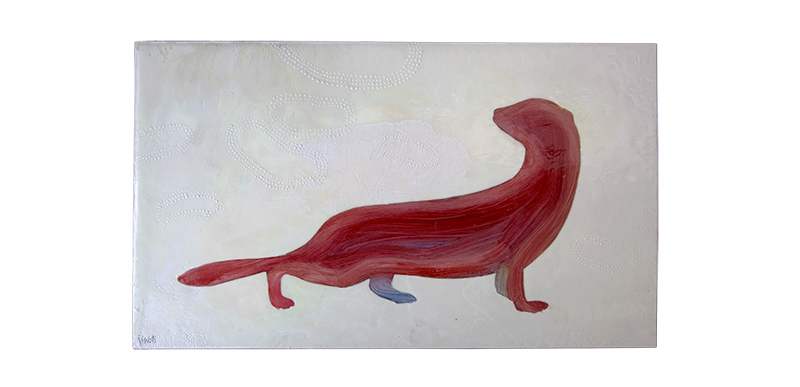 oil painting on wood, hermine